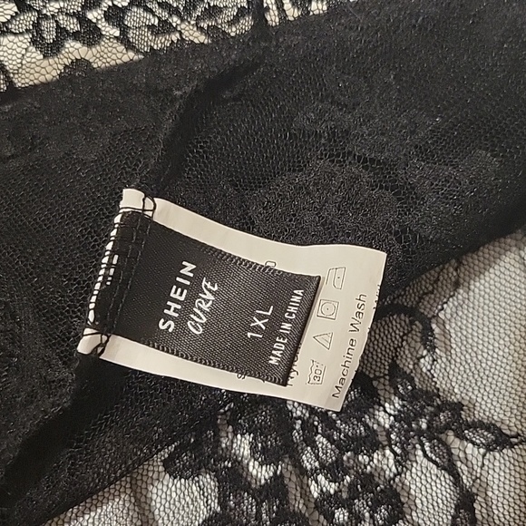 NWOT Shein Curve long sleeve lace mock turtle neck sz 1X - Picture 2 of 3